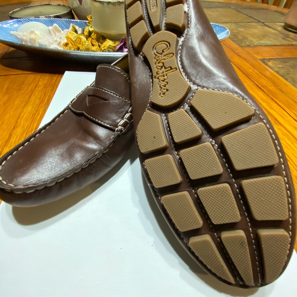 Cole Haan Brown Leather Loafers Moccasin-Style Slip-Ons